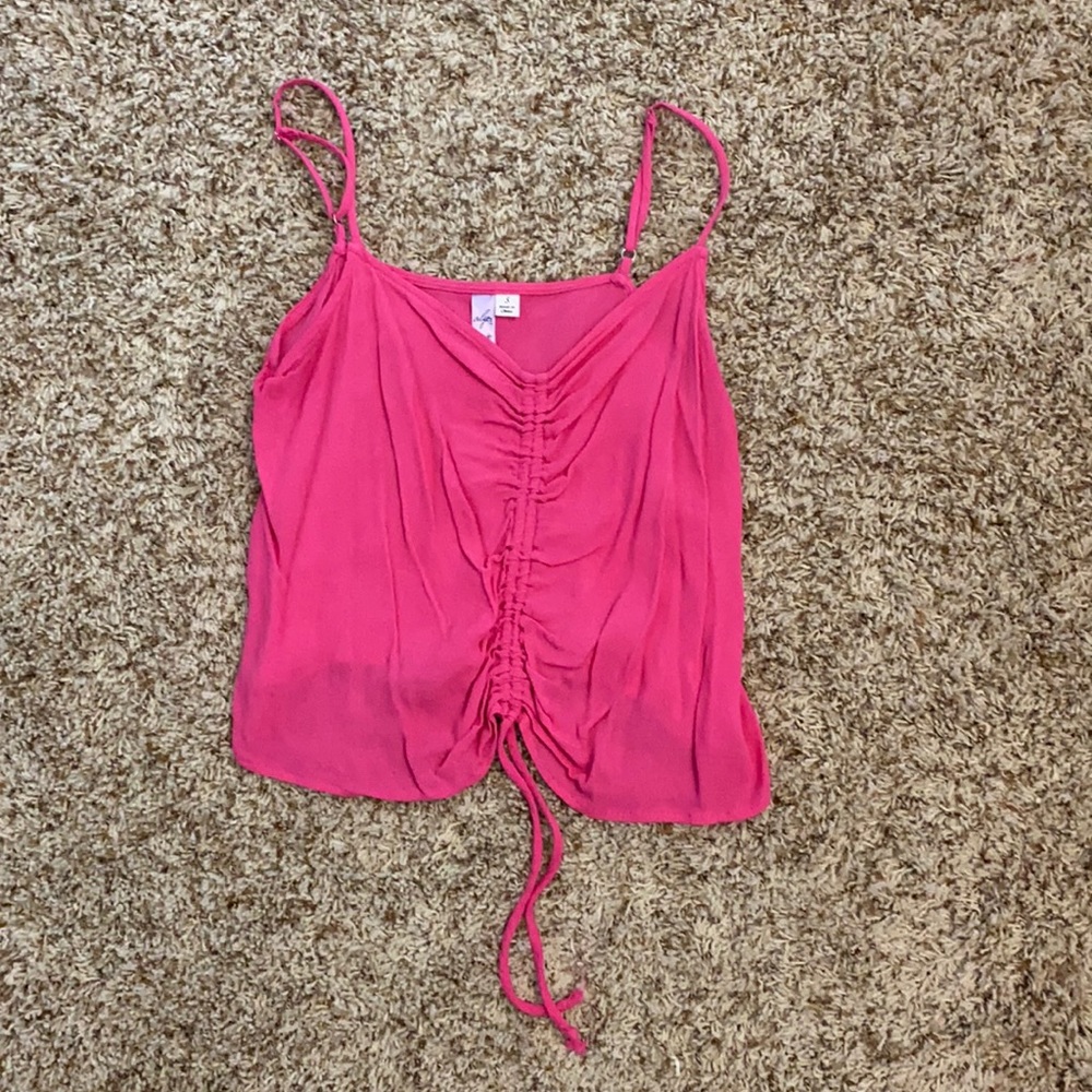 Francesca’s hot pink tank top